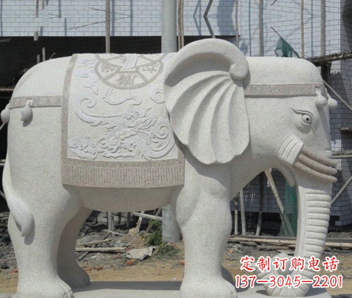 泉州园林景观驮宝大象石雕 (2)