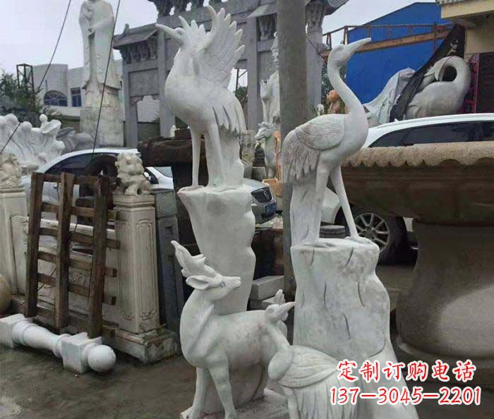 泉州园林景观仙鹤石雕