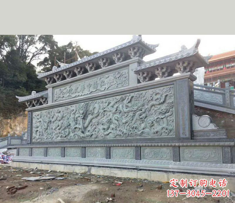 泉州园林九龙壁景观石雕 (2)