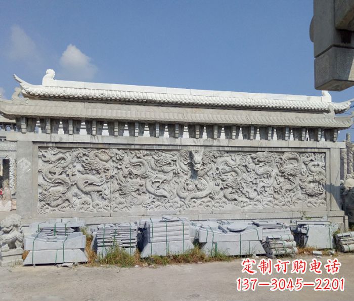 泉州园林九龙壁石雕影壁 (3)