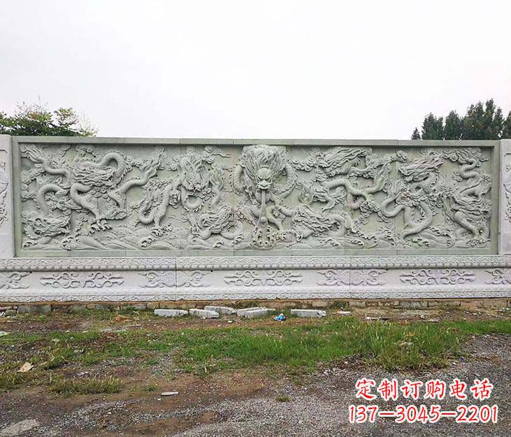 泉州园林九龙壁景观石雕