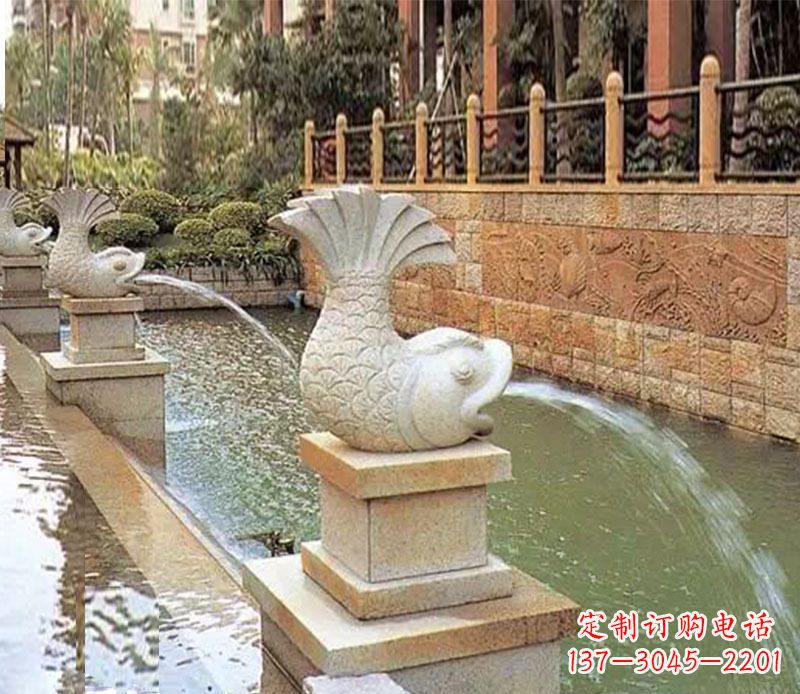 泉州园林鲤鱼喷泉景观石雕