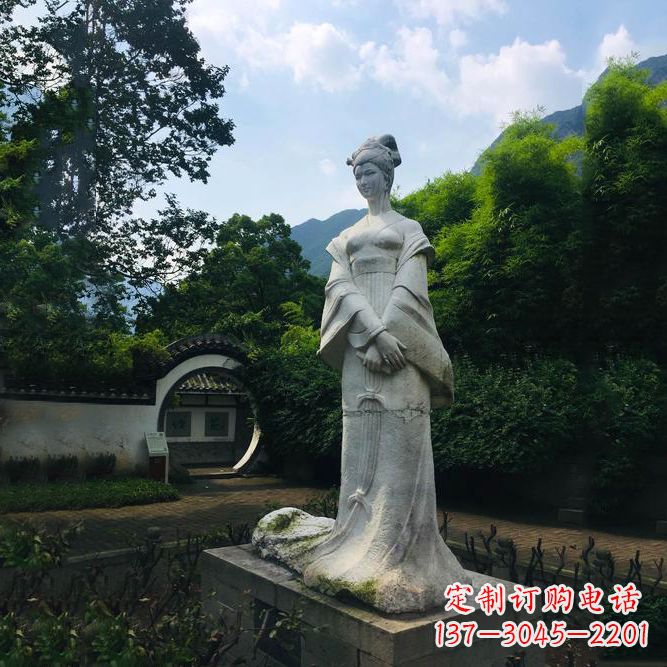 泉州园林历史名人塑像王昭君汉白玉雕塑