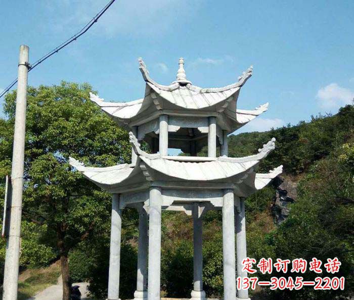 泉州园林双层凉亭石雕