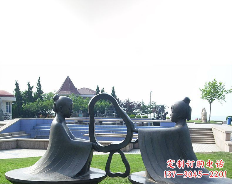 泉州园林铸铜孔融让梨雕塑