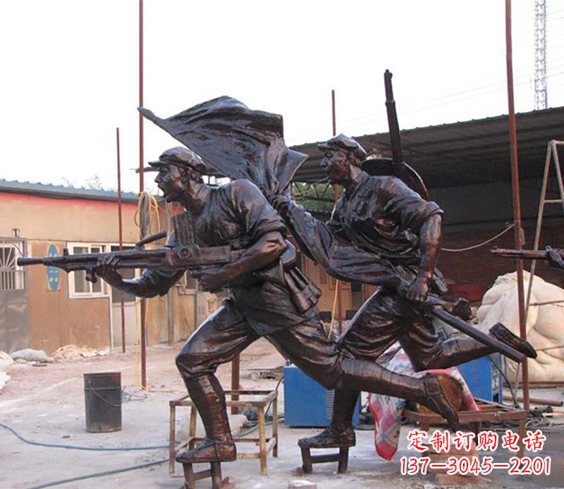 泉州战士人物铜雕