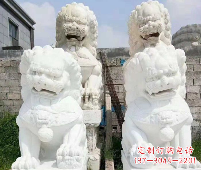 泉州招财动物汉白玉狮子石雕