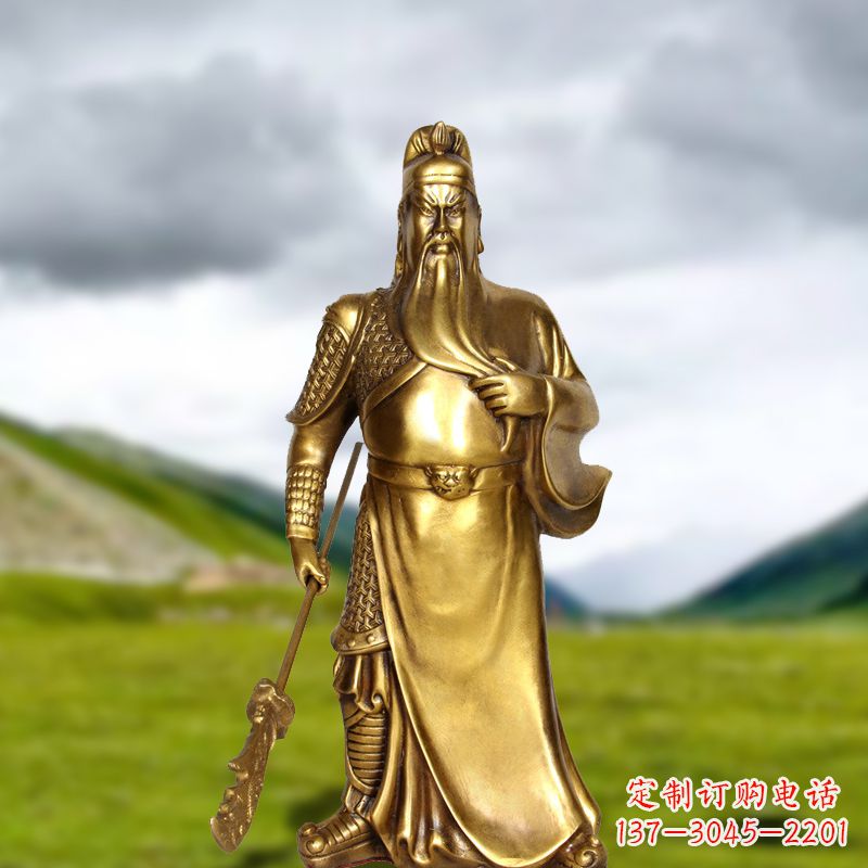 泉州招财关公铜雕像
