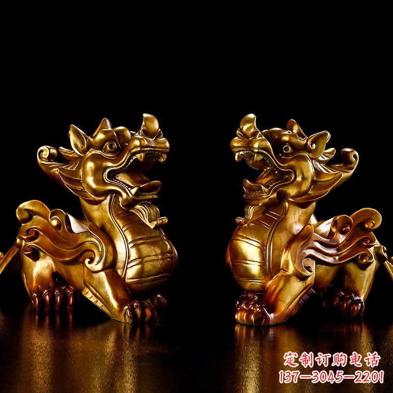 泉州招财黄铜貔貅雕塑摆件