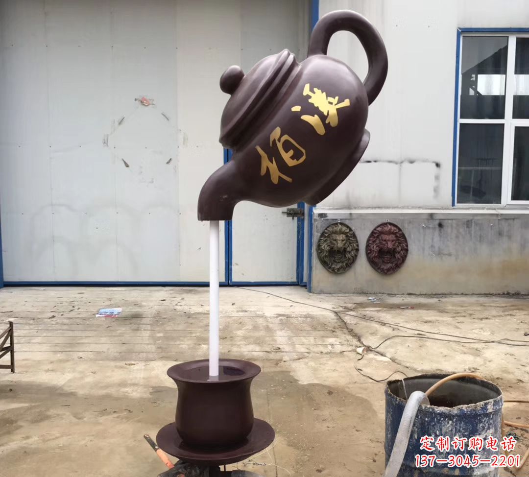 泉州招财进宝茶壶喷泉景观雕塑