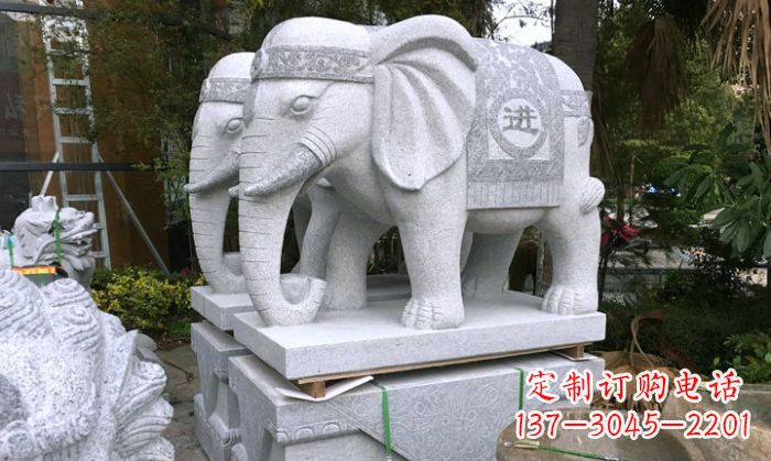 泉州招财进宝大理石门口大象雕塑