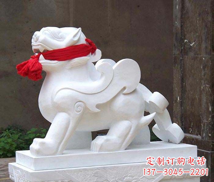 泉州招财神兽汉白玉貔貅石雕