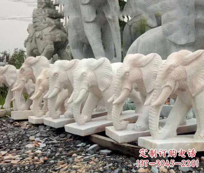 泉州招财晚霞红大象石雕 (3)