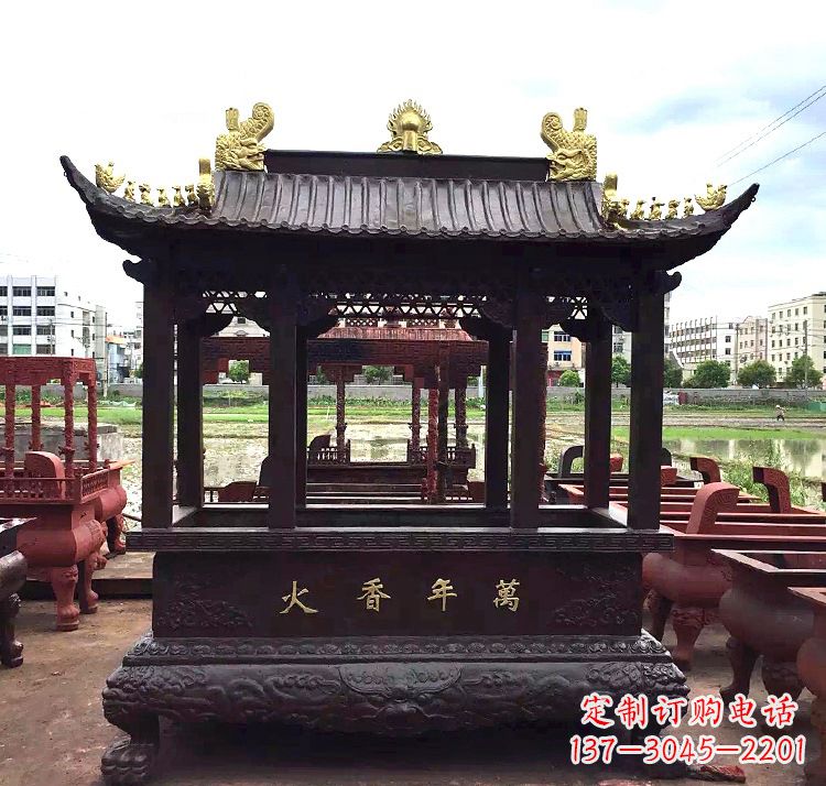 泉州招财香炉铜雕