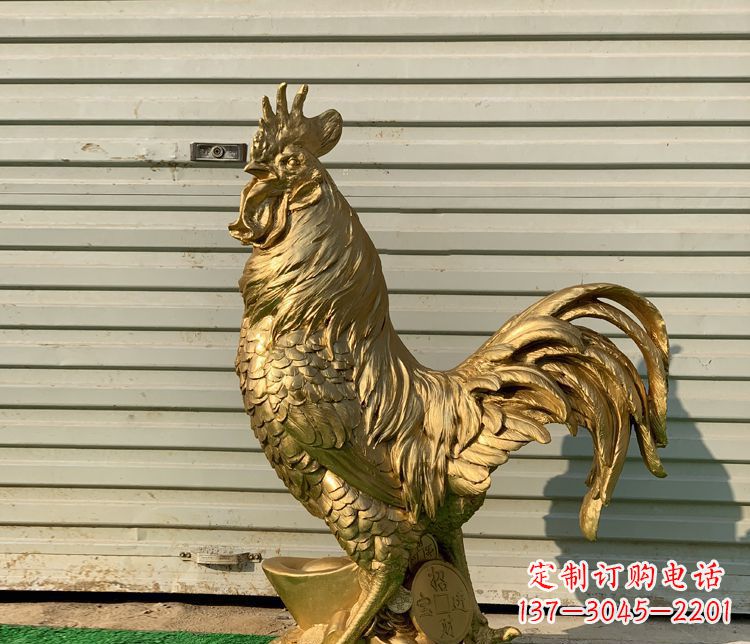 泉州招财元宝公鸡铜雕