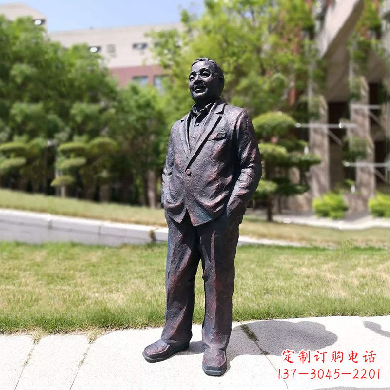 泉州中国当代著名数学家铸铜华罗庚雕塑