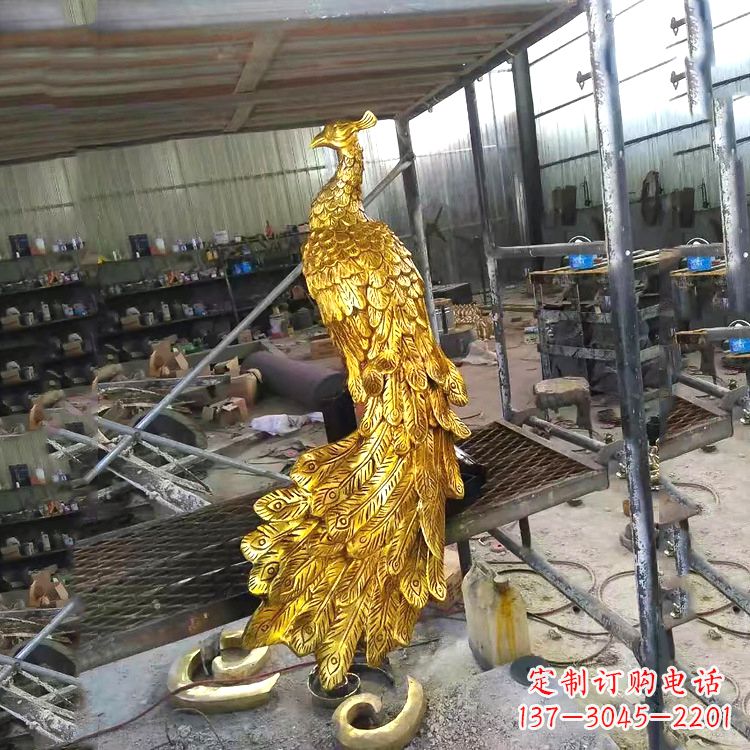 泉州中国古代传说中的瑞鸟凤凰鎏金铜雕