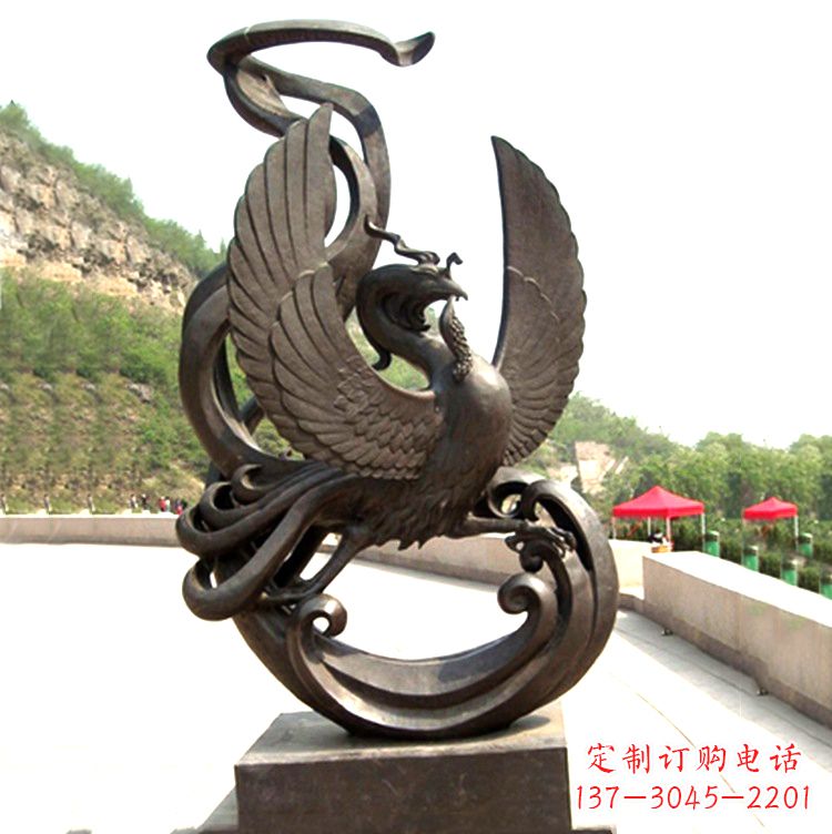 泉州中国古代神话中的创世神朱雀景观铜雕