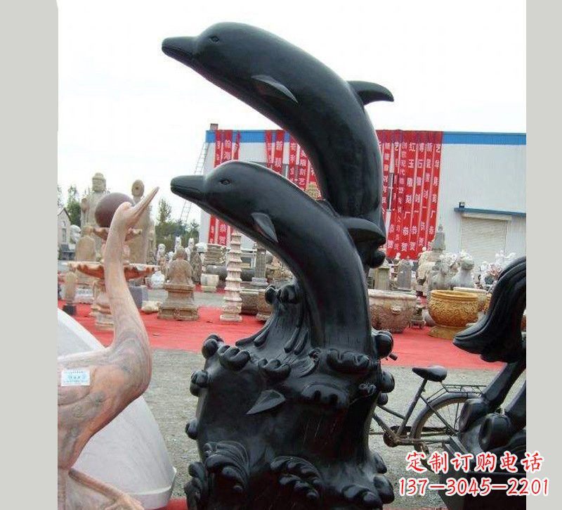 泉州中国黑海豚石雕
