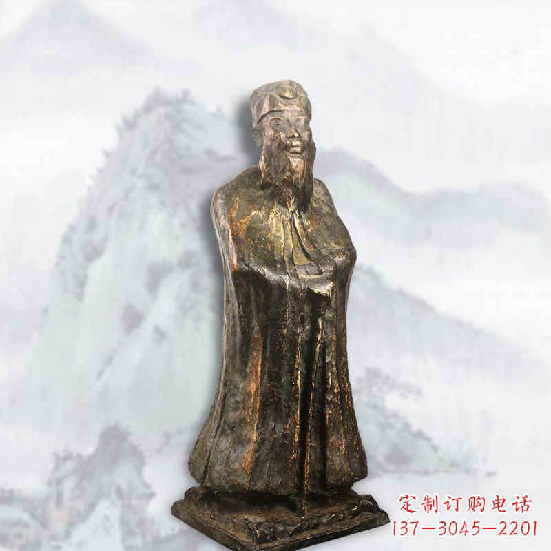 泉州中国近代著名画家张大千铸铜雕塑