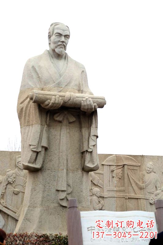 泉州中国历史名人北宋绘画大师清明上河图画家张择端汉白玉石雕像