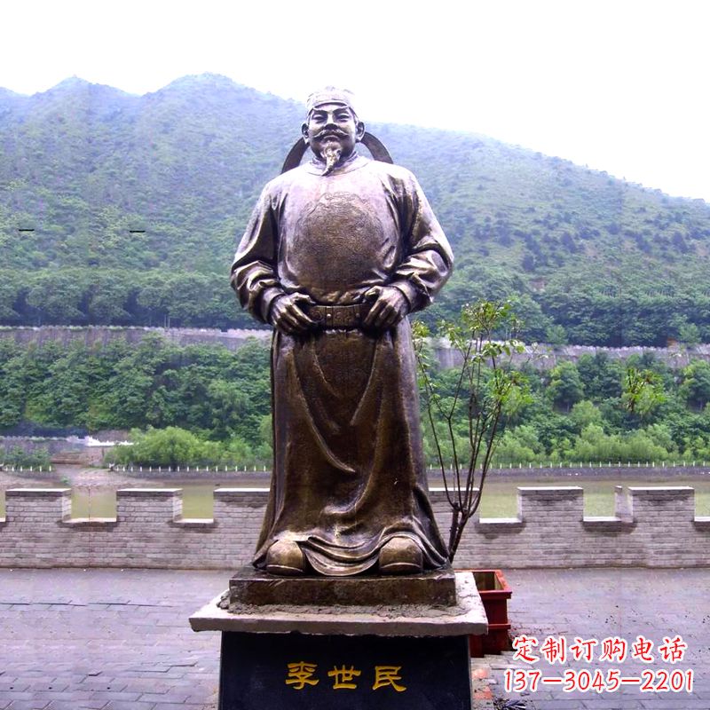 泉州中国历史名人唐初著名帝王李世民铸铜雕像