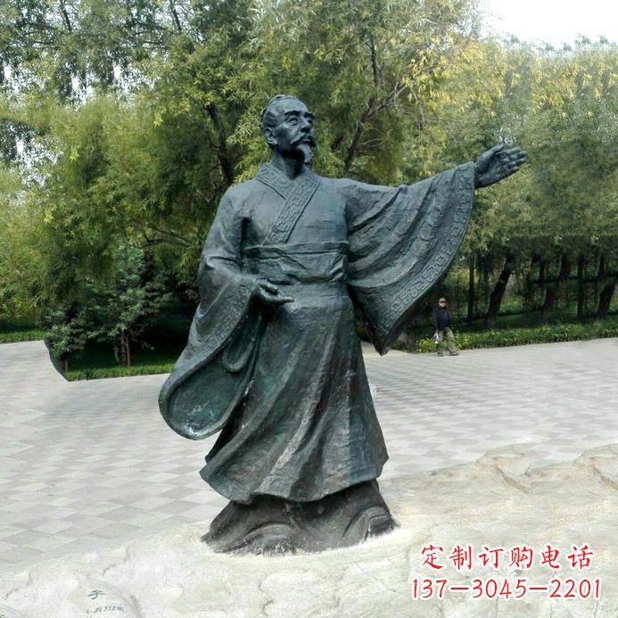 泉州中国历史名人战国时期儒家学派的代表人物荀子铜雕像