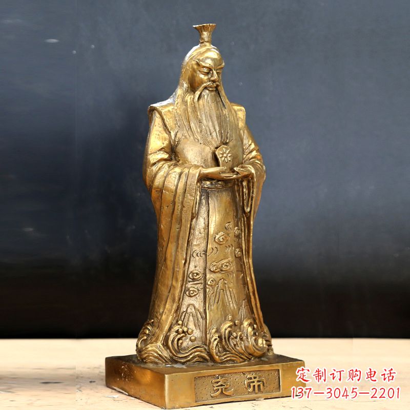 泉州中国上古时期部落联盟首领尧帝铸铜雕像