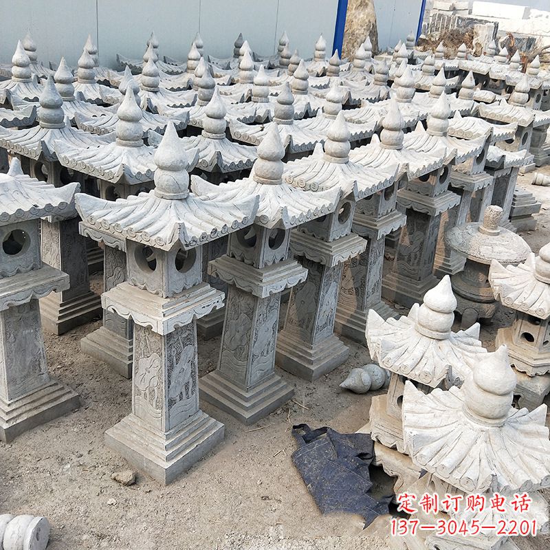 泉州中式青石灯笼雕塑