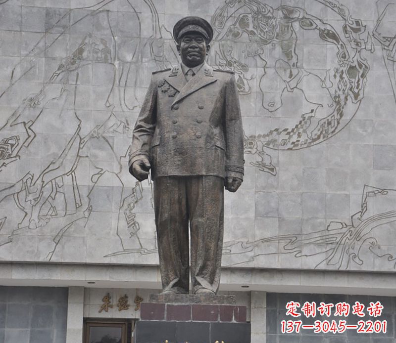 泉州朱德人物铜雕 