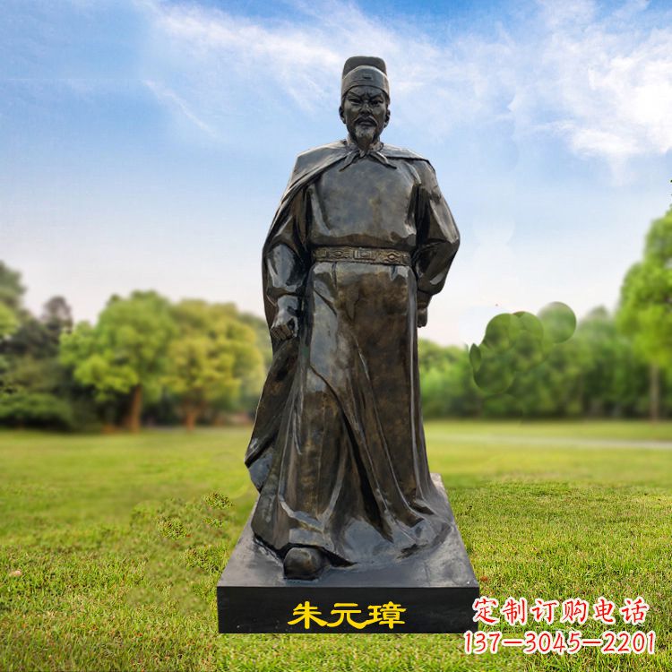 泉州朱元璋玻璃钢仿铜雕塑