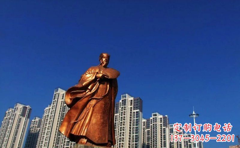 泉州诸葛亮古代名人铜雕 (2)