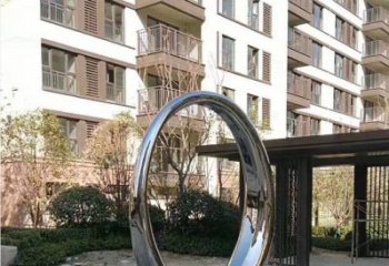 泉州小区不锈钢镜面圆环雕塑 