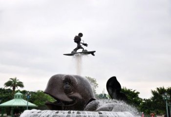 泉州鱼和小孩水景喷泉