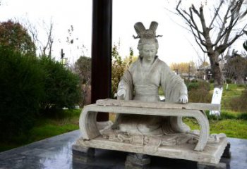 泉州虞姬弹琴雕塑-公园古代人物著名美女情景雕塑
