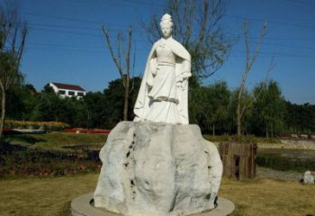 泉州虞姬石雕塑-公园历史名人楚汉时期美女雕像
