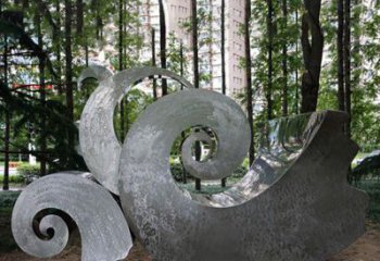 泉州园林不锈钢海浪抽象雕塑