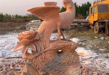 泉州中国古代传说中的瑞鸟凤凰牡丹石雕