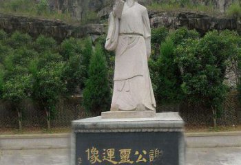 泉州中国历史名人南北朝时期著名诗人谢公灵运大理石石雕像