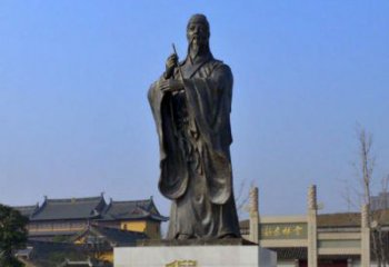 泉州中国历史名人元末明初画家诗人倪瓒铜雕塑像