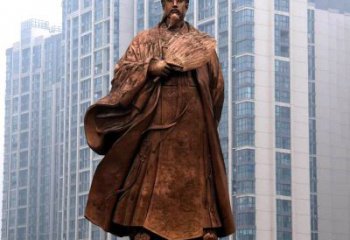 泉州诸葛亮城市景观铜雕像-中国古代著名人物三国谋士卧龙先生雕塑