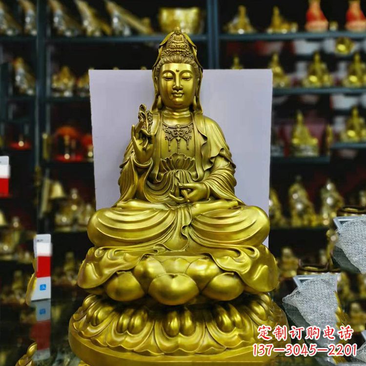 泉州铸铜观音菩萨佛像雕塑