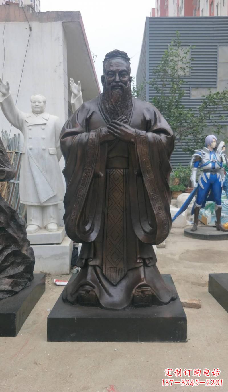 泉州铸铜孔子雕塑