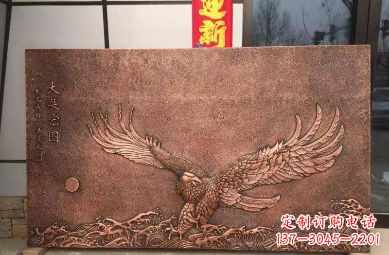 泉州铸铜老鹰浮雕