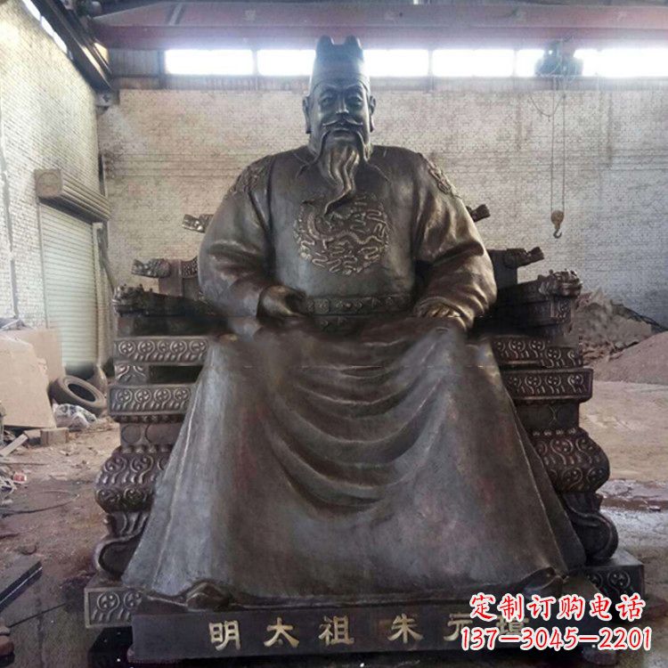 泉州铸铜明太祖雕塑