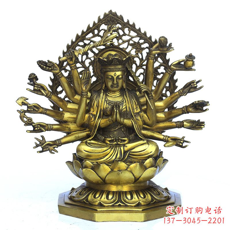泉州铸铜千手观音雕塑