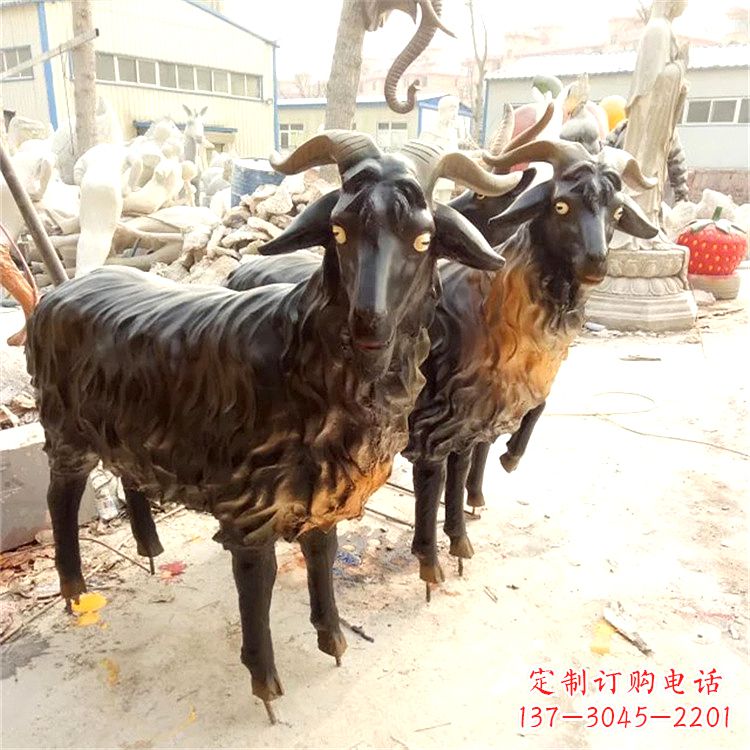 泉州铸铜山羊雕塑
