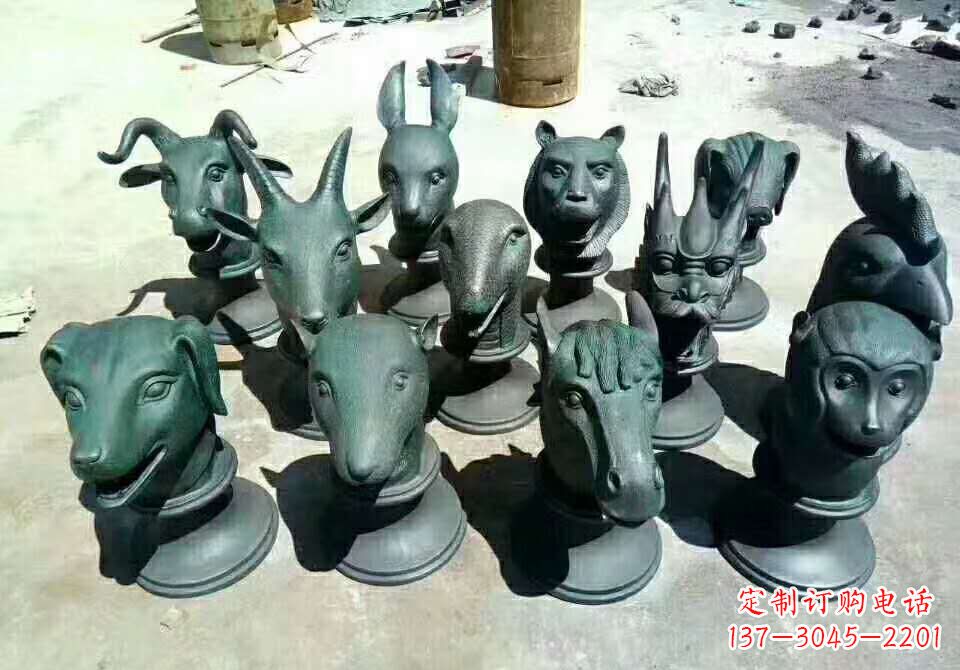 泉州铸铜十二生肖动物雕塑