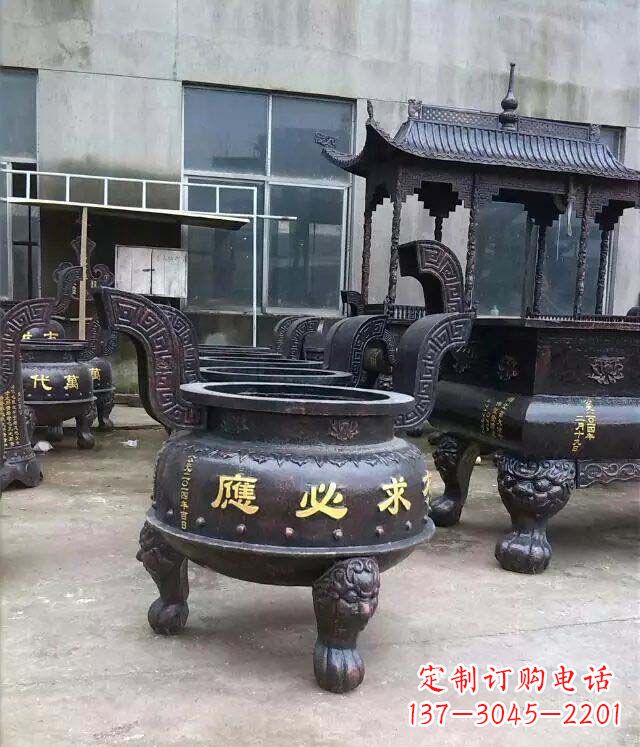 泉州铸铜寺庙香炉铜雕