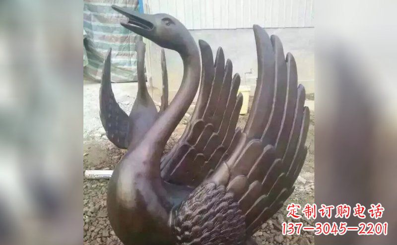 泉州铸铜天鹅铜雕